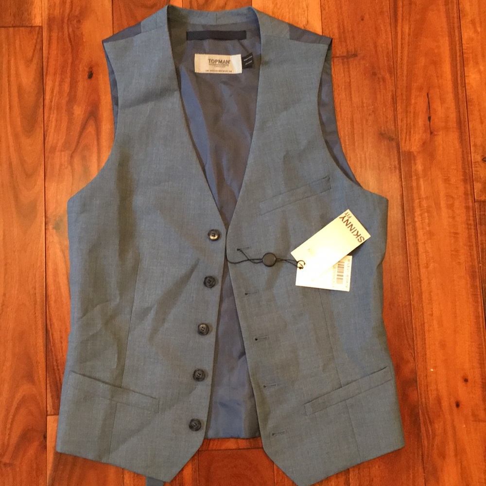 TopMan Skinny Fit Blue Vest NWT
